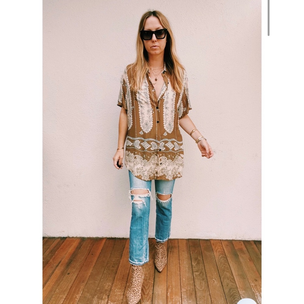 NWT Novella Royale Kingman Shirt in sienna crystal ship